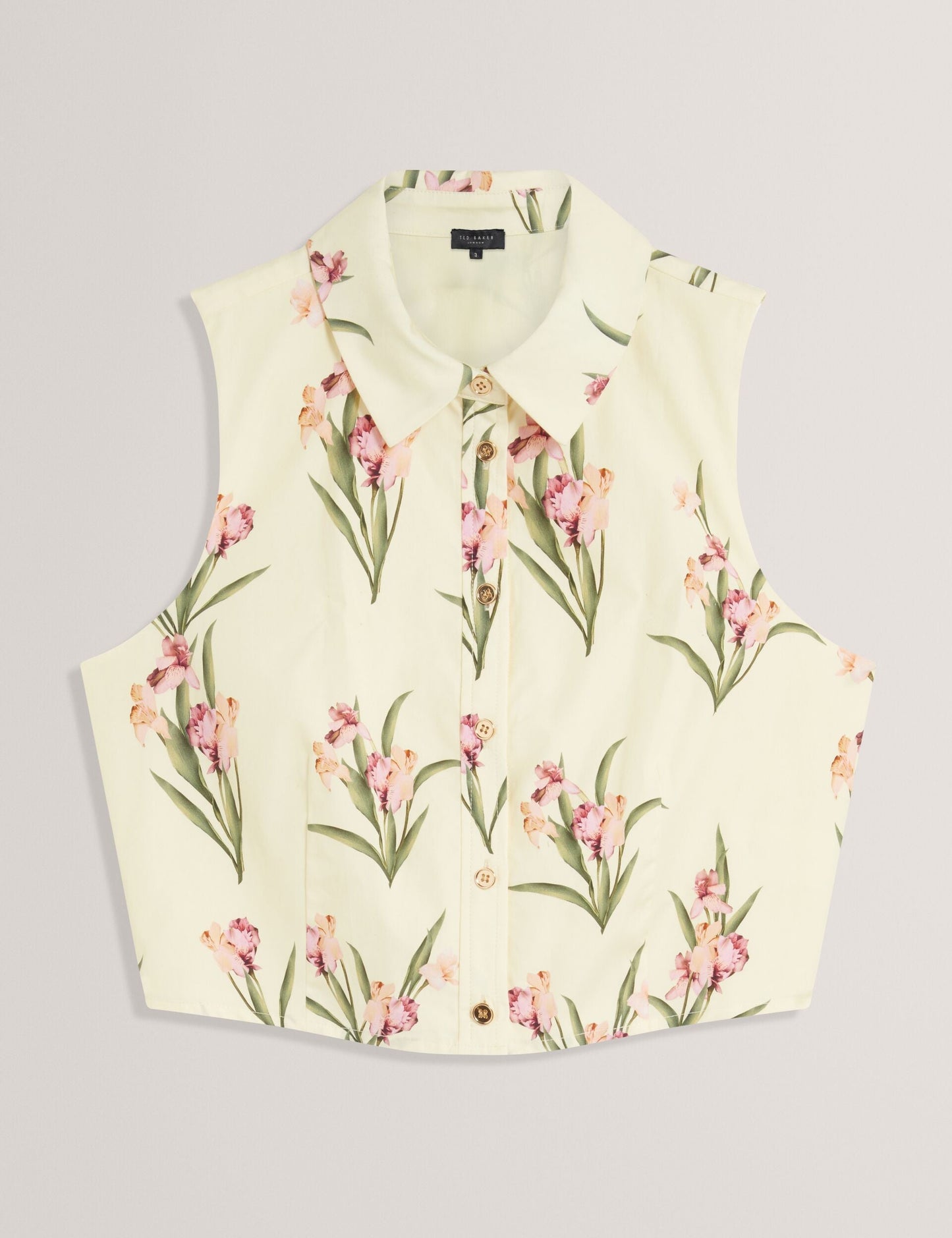 SLEEVELESS BUTTON UP SHIRT | TRANSPARENT YELLOW