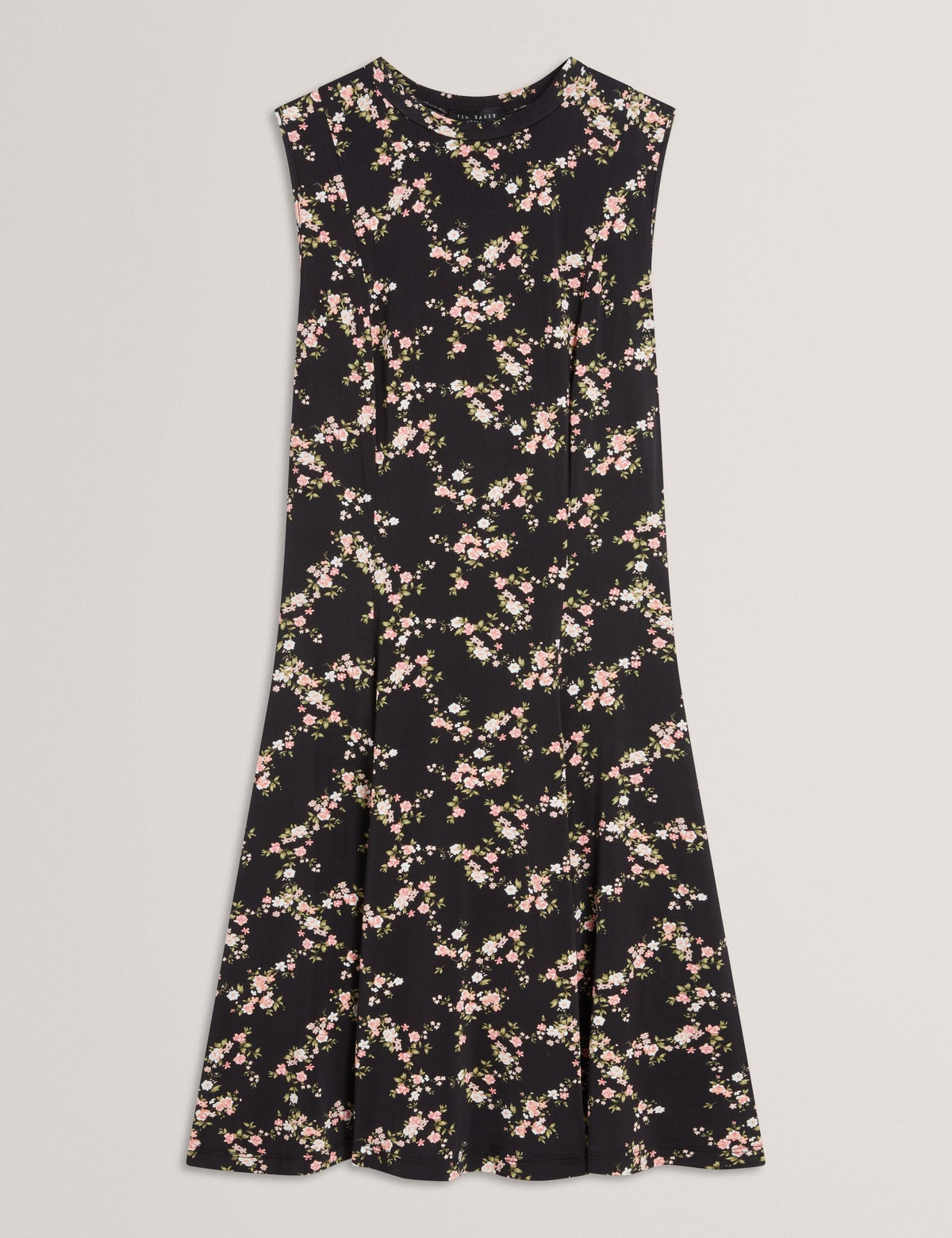 SLEEVELESS JERSEY MINI DRESS | RICH BLACK