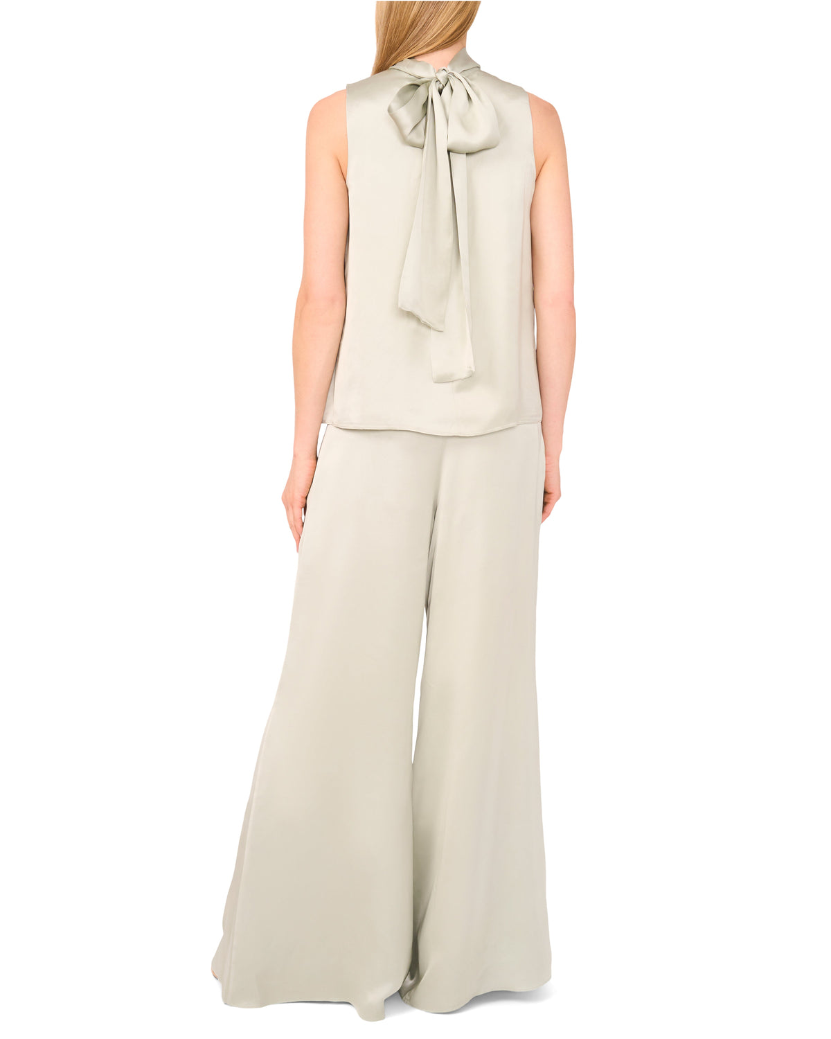 SLEEVELESS BOW BLOUSE | DESERT SAGE