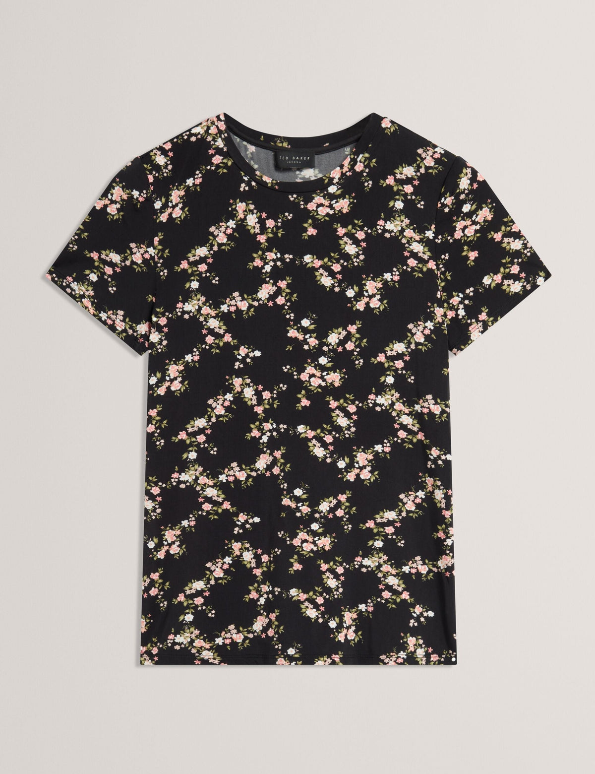 ALLOVER FLORAL T-SHIRT | RICH BLACK