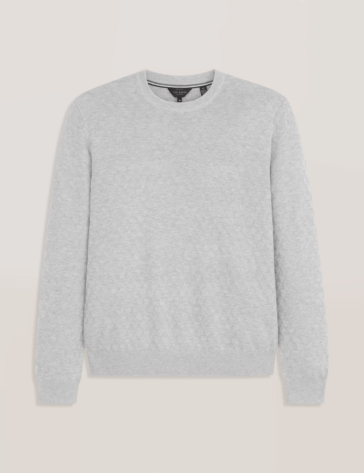T STITCH LONG SLEEVE CREW NECK SWEATER | GREY HEATHER