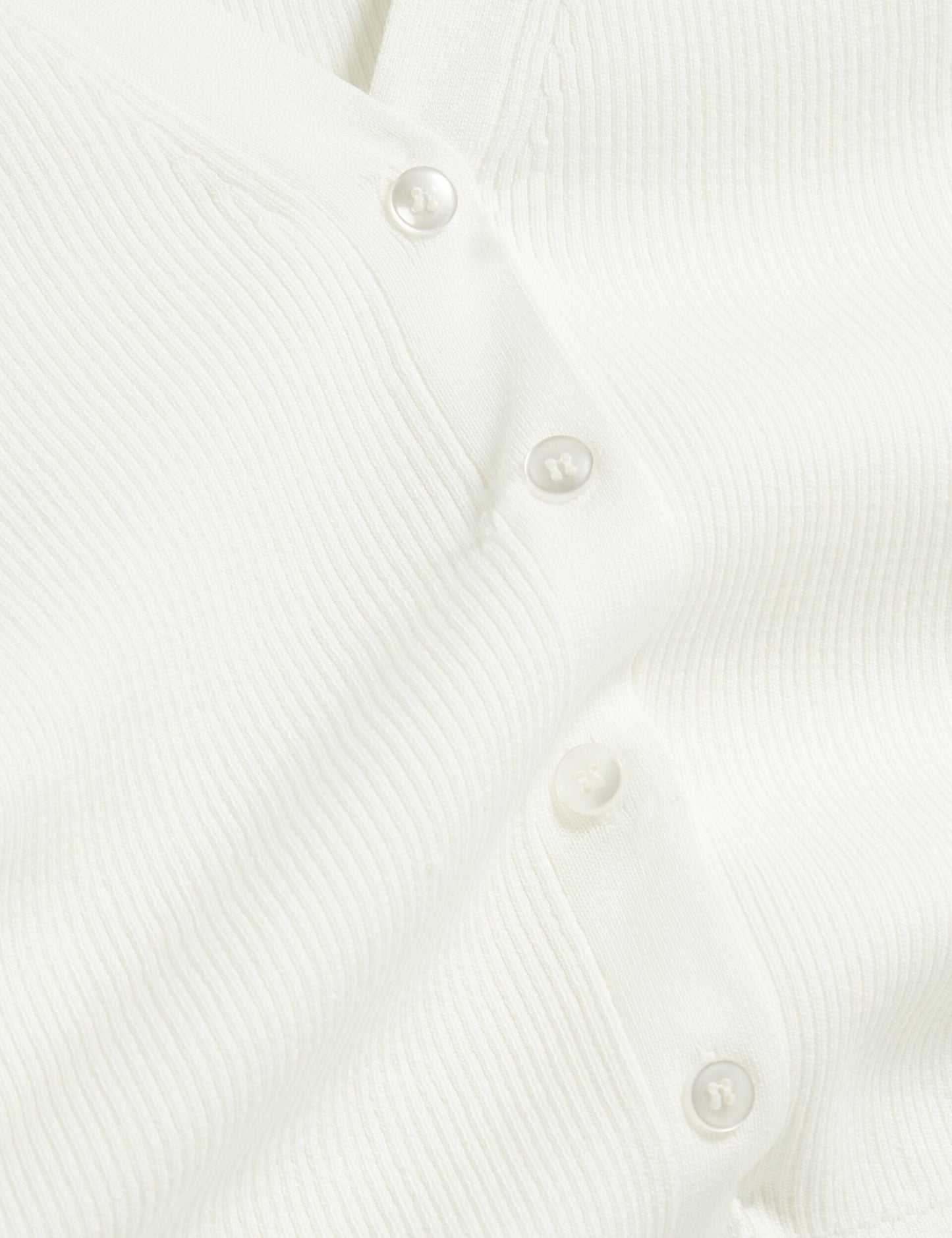  V-NECK CARDIGAN WITH RIB | NEW IVORY