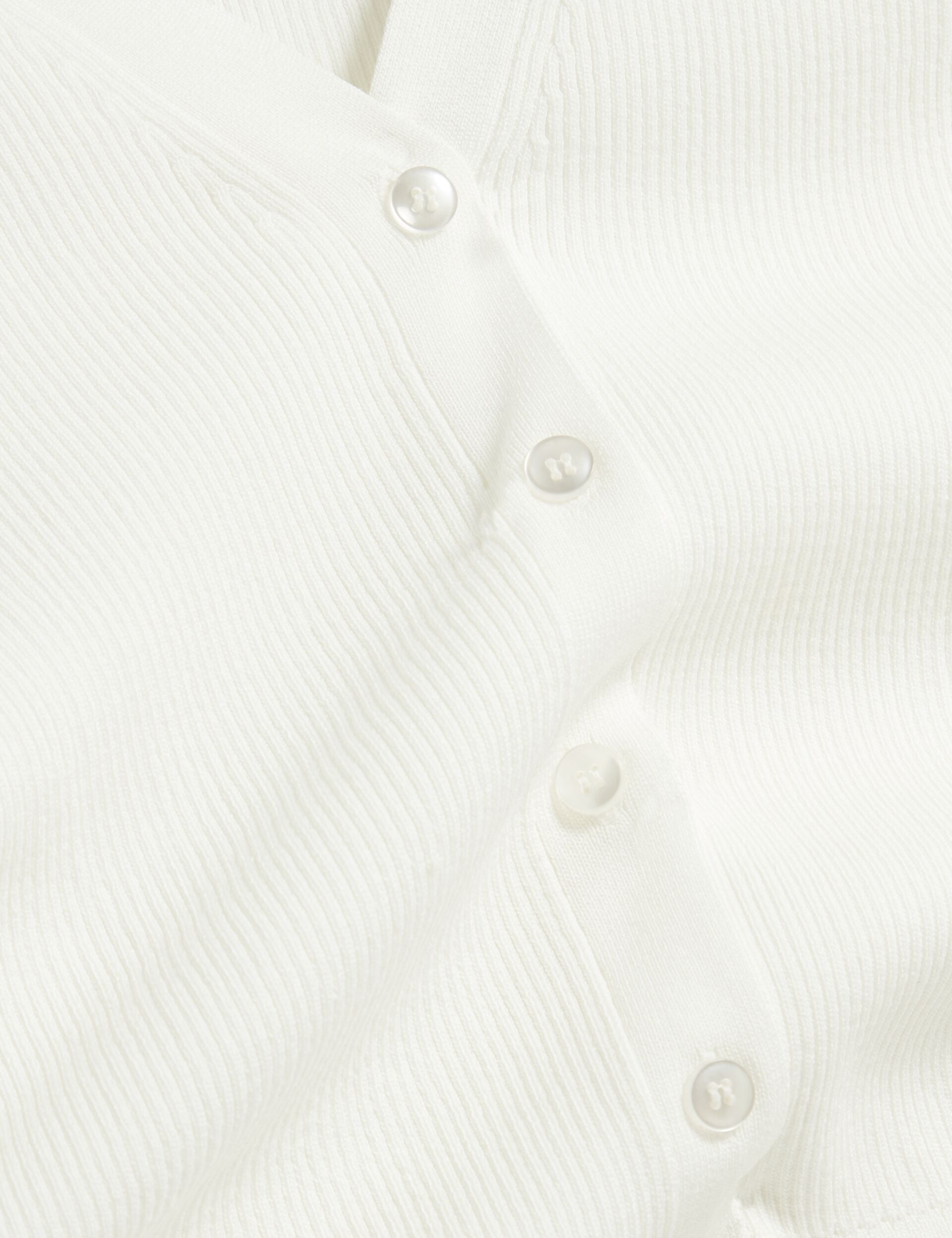  V-NECK CARDIGAN WITH RIB | NEW IVORY