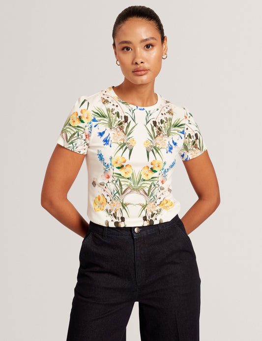  ALLOVER FLORAL T-SHIRT | ULTRA WHITE