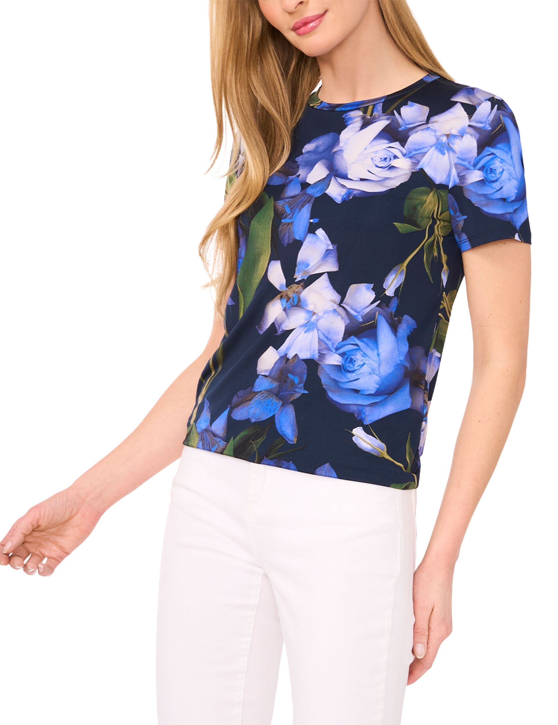  ALLOVER FLORAL T-SHIRT | CLASSIC NAVY
