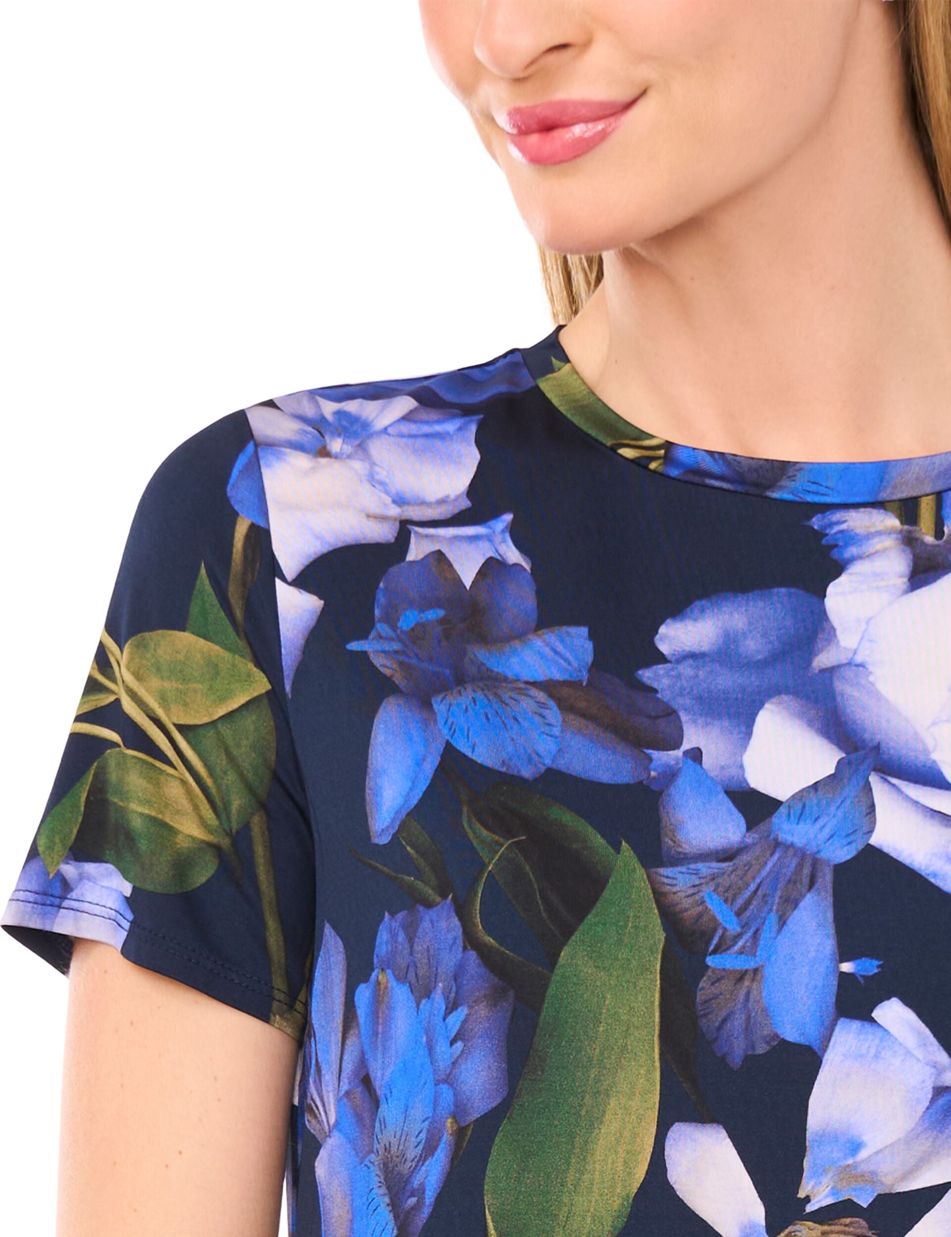  ALLOVER FLORAL T-SHIRT | CLASSIC NAVY