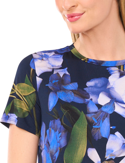  ALLOVER FLORAL T-SHIRT | CLASSIC NAVY