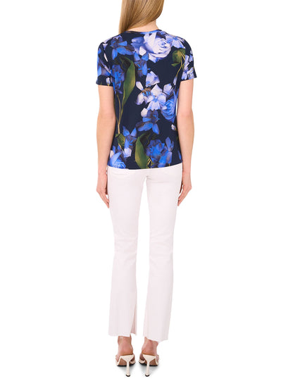  ALLOVER FLORAL T-SHIRT | CLASSIC NAVY