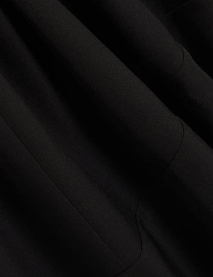  ASYMMETRIC MIDI DRESS | RICH BLACK