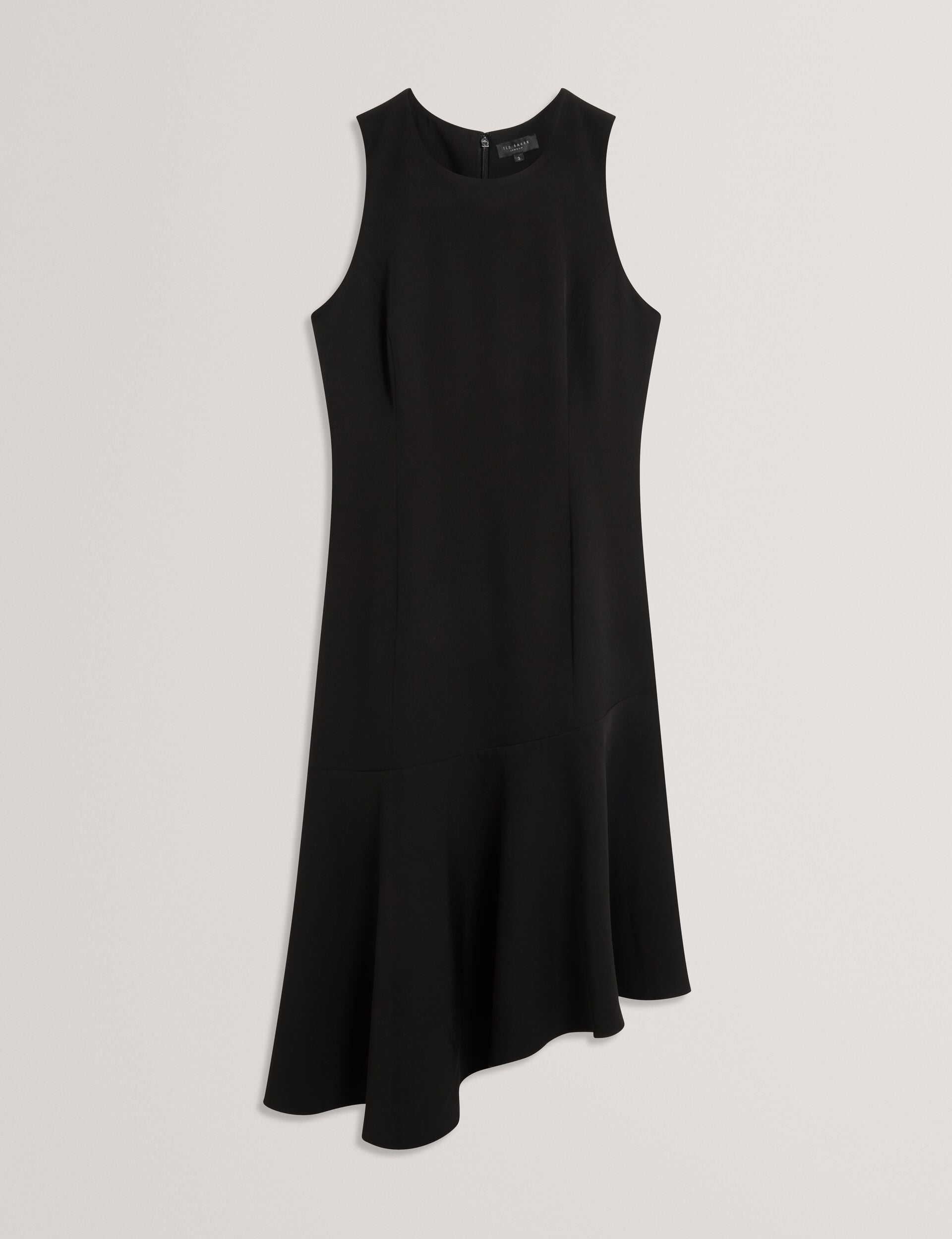  ASYMMETRIC MIDI DRESS | RICH BLACK