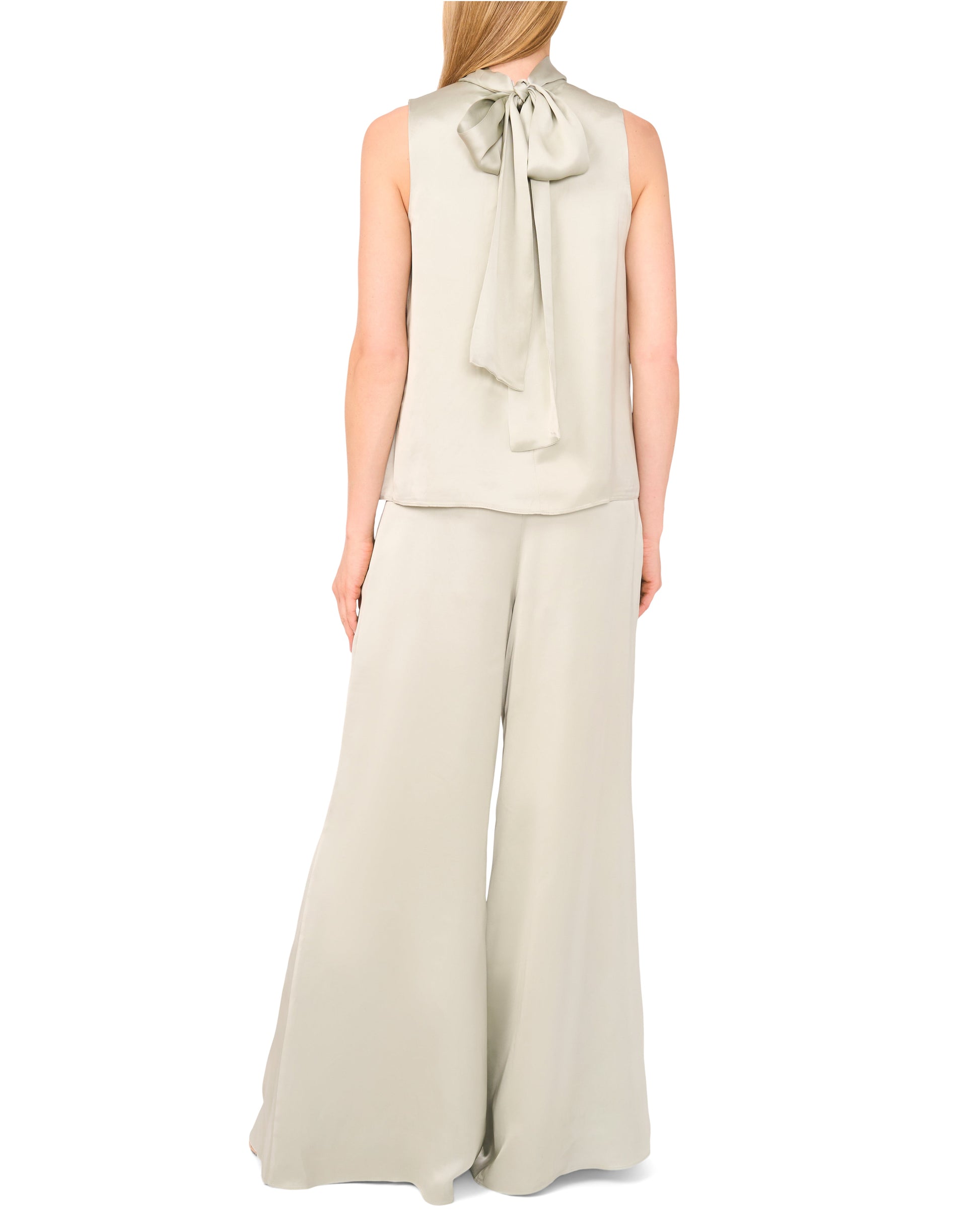  SLEEVELESS BOW BLOUSE | DESERT SAGE