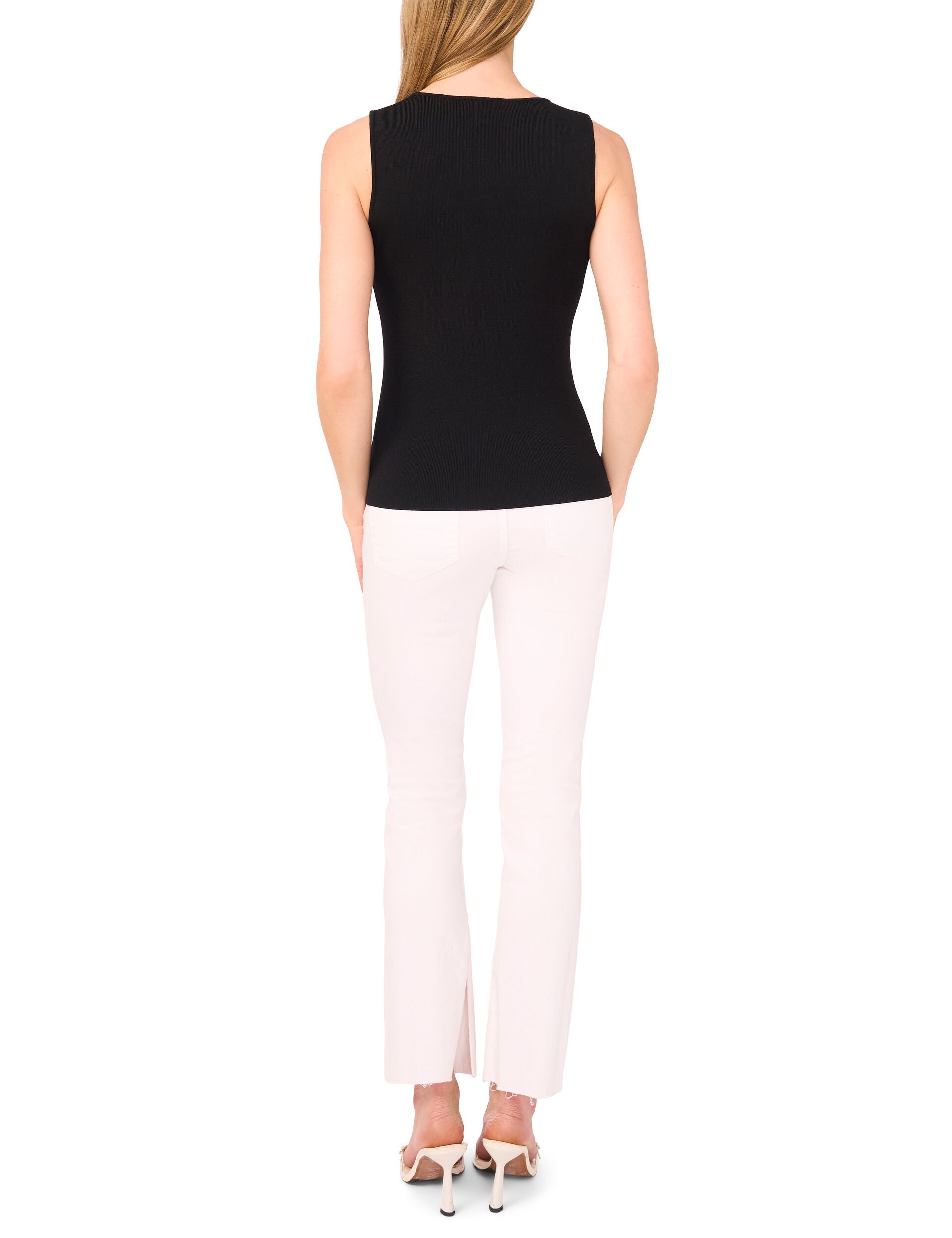  SLEEVELESS V-NECK TOP | RICH BLACK