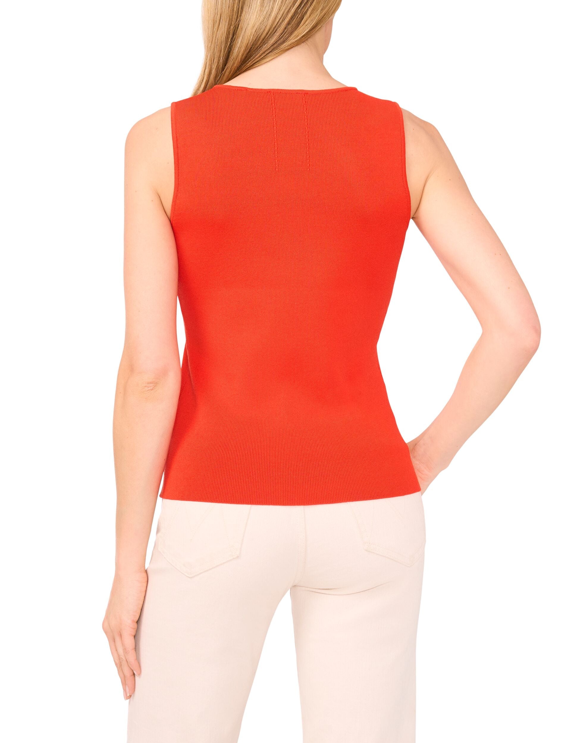  SLEEVELESS V-NECK TOP | SPICY ORANGE