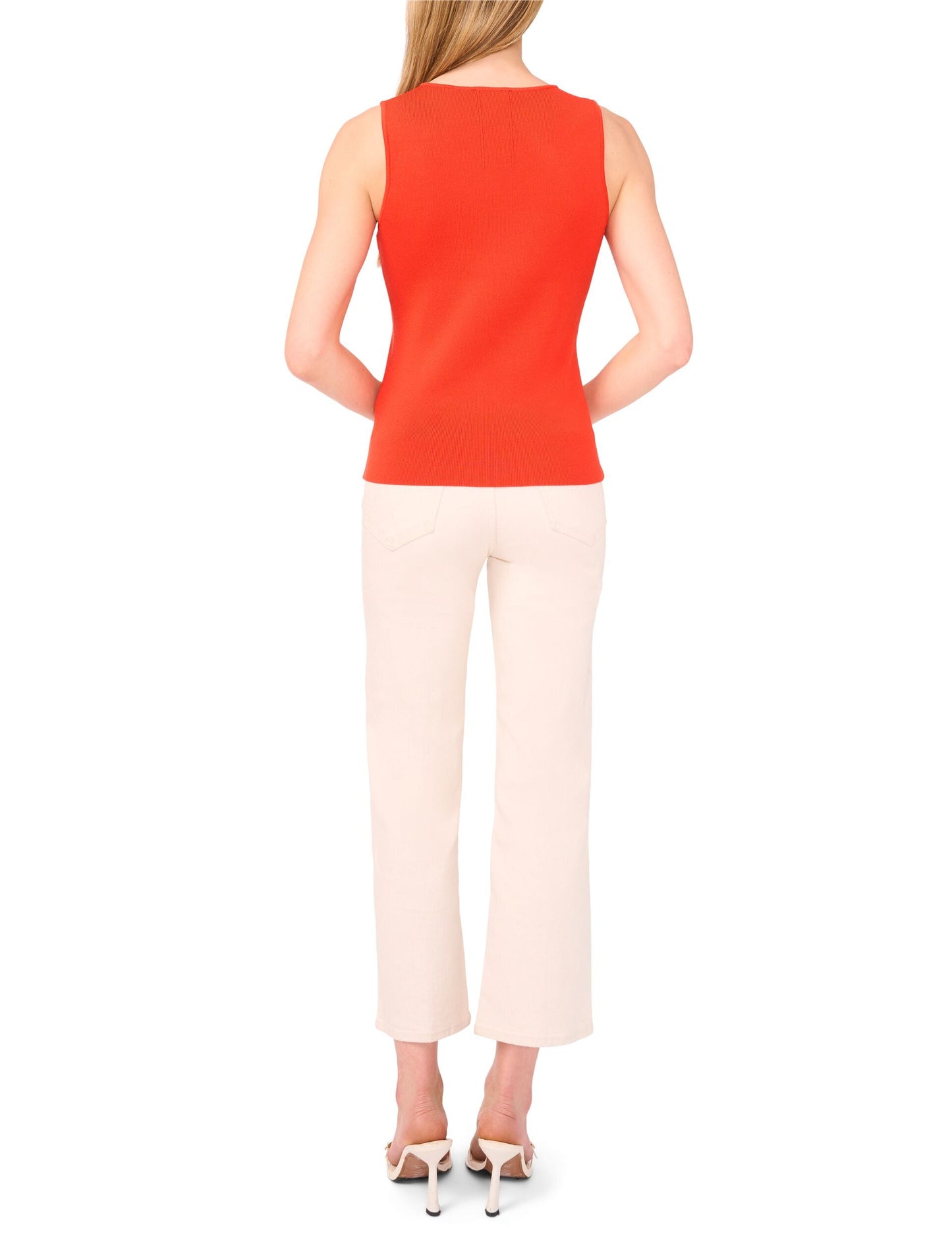  SLEEVELESS V-NECK TOP | SPICY ORANGE