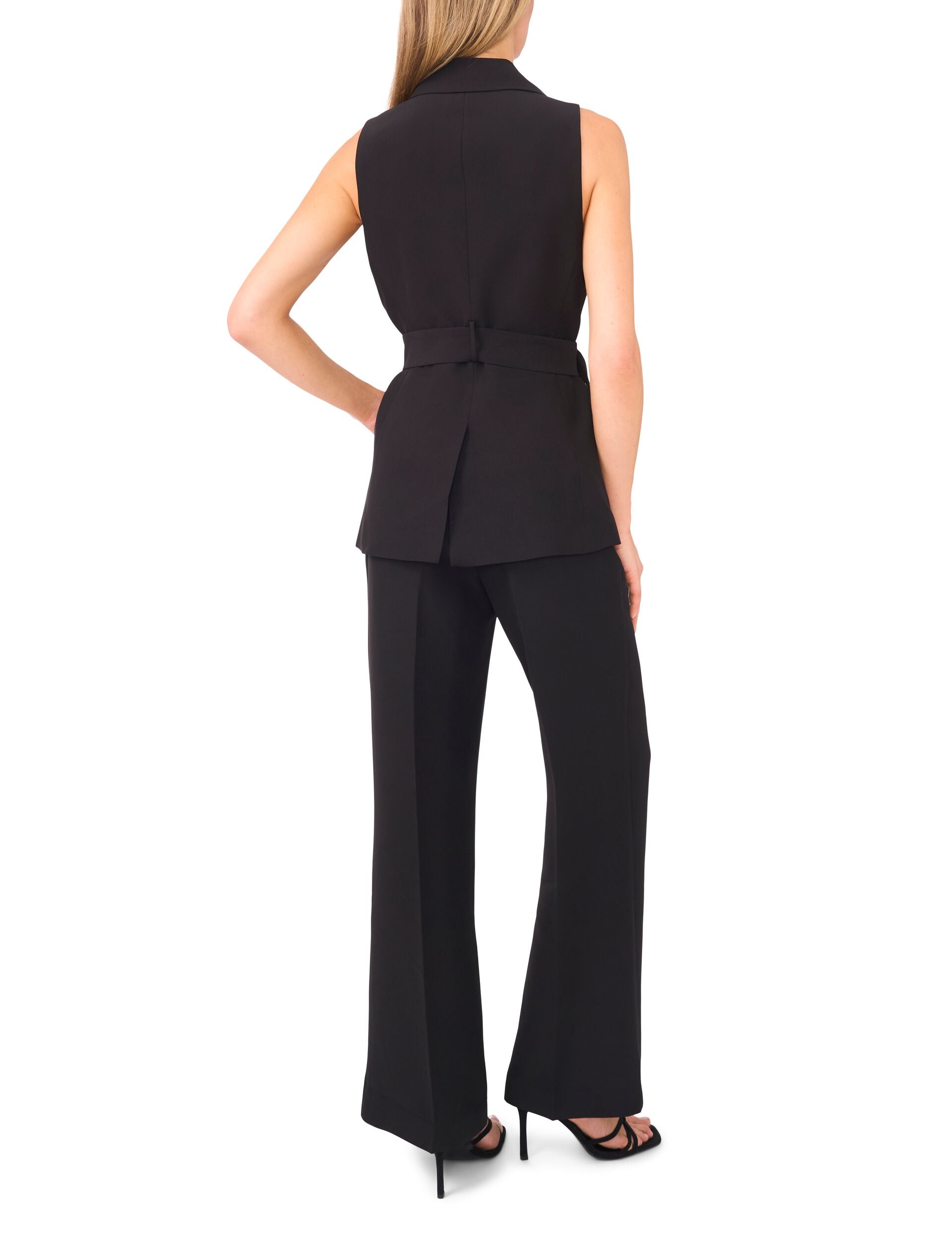  HALTER BUTTONED VEST | RICH BLACK