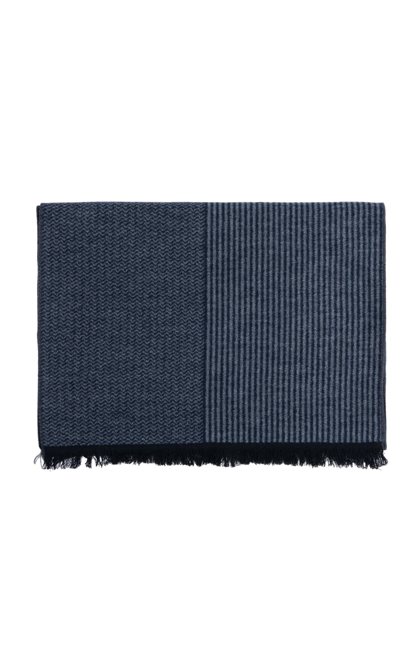  CHEVRON AND STRIPE SCARF | GREY