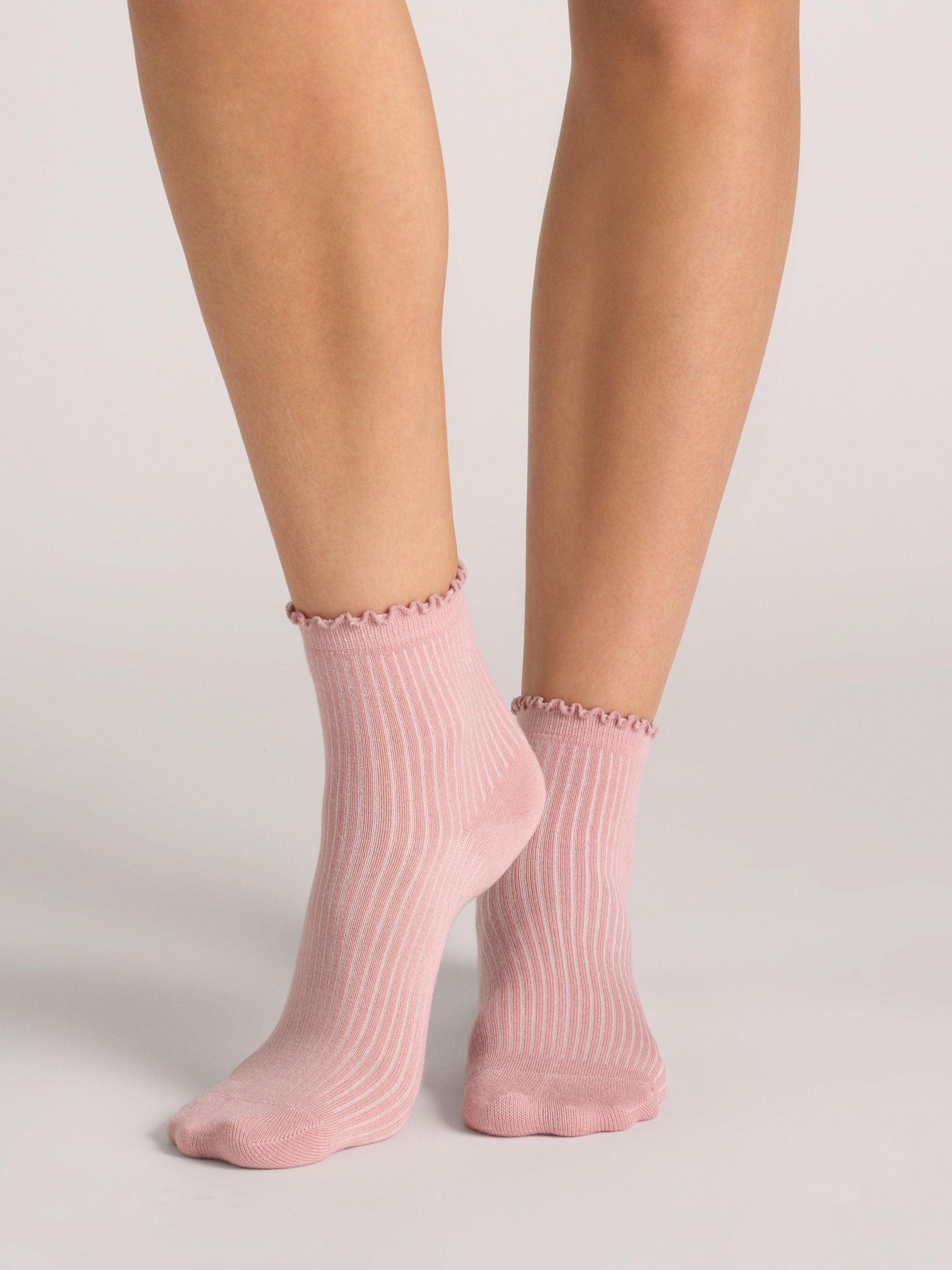  3 PK Women's Non Terry Ruffle Anklet | DK-GREEN