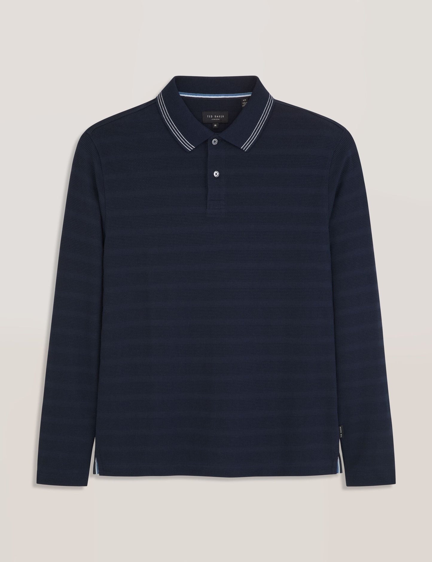  POPCORN STRIPE LONG SLEEVE POLO | SKY CAPTAIN