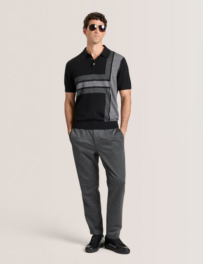  INTARSIA SWEATER POLO | BLACK BEAUTY