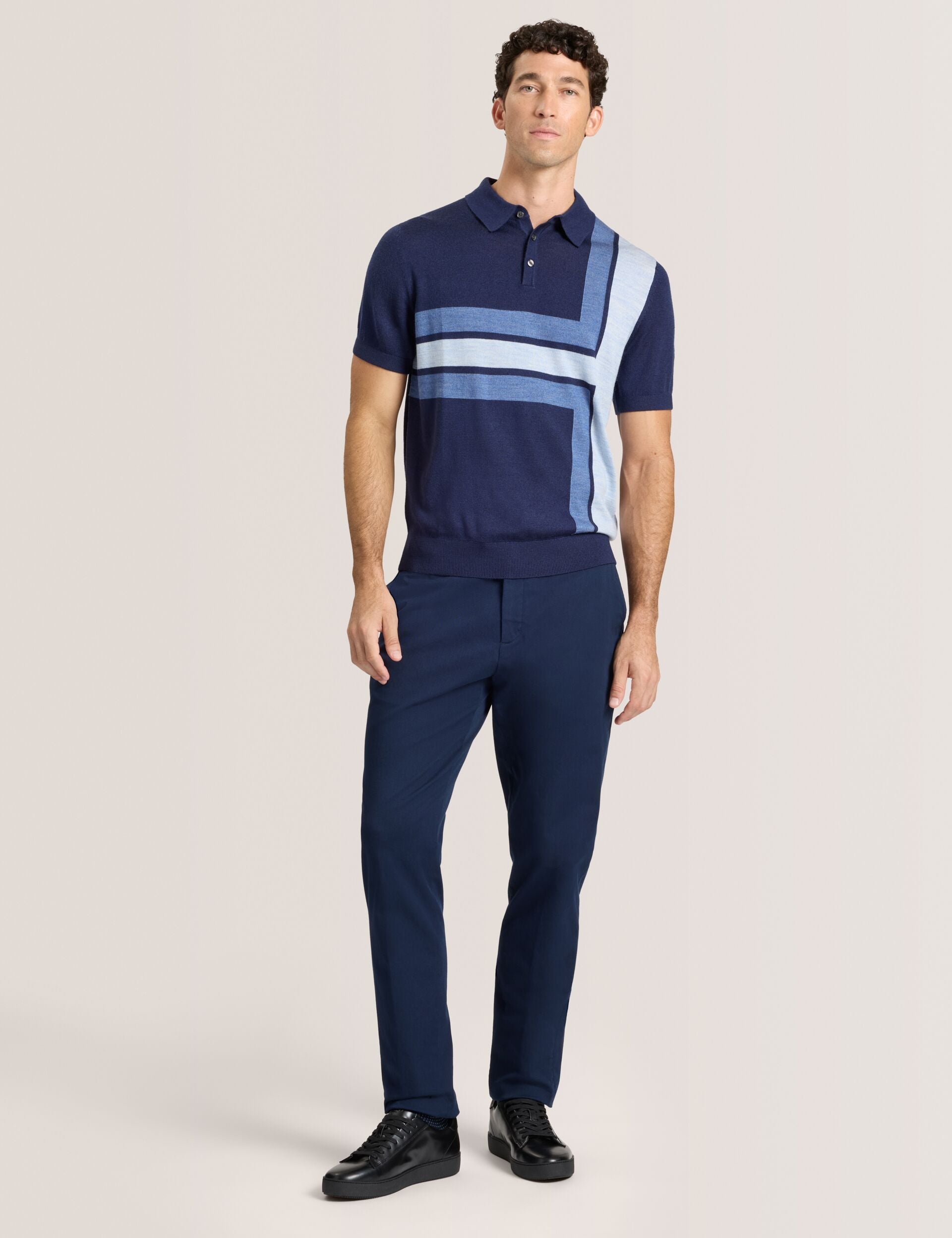  INTARSIA SWEATER POLO | SKY CAPTAIN